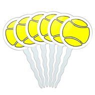 Set of 6 Cupcake Picks Toppers Decoration Sports and Hobbies - Bowling Ball N4