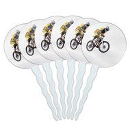 Set of 6 Cupcake Picks Toppers Decoration Sports and Hobbies - Bowling Ball N5