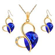 Jewelry Sets- Morenitor[TM] Gold Plated Austrian Crystal Heart Shape Necklace Earrings Set. N11