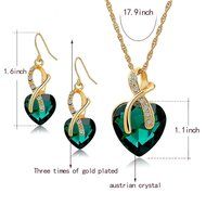 Jewelry Sets- Morenitor[TM] Gold Plated Austrian Crystal Heart Shape Necklace Earrings Set. N15