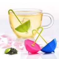 Tea Bag Infuser-Friendly Chef - 3 Pack Colorful Genuine Premium Silicone Umbrella Reusable Tea Ball Infuser Strainer... N2