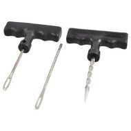 Water &amp; Wood Black T Handle Car Bike Tubeless Tire Tyre Puncture Plug Repair Tool 2 in 1 with Car Cleaning Cloth...