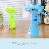 GOUP 2-PACK Summer Four Soft Fan Blades Spray Water Fans + Strong Wind Hand Mini Fans, Children and Adult Portable... N9