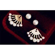 1Pair New Fashion Women Lady Elegant Pearl Rhinestone Ear Stud Earrings Jewelry N8