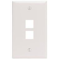 LEVITON 41080-2WP QuickPort(R) Wall Plate (2 port; White) (41080-2WP) by Leviton