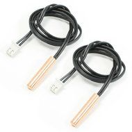Uxcell Air Conditioner Repair 10K Copper Cylindrical Head Temperature Sensor, 2 Pieces