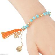 GIFT 1PC Unisex Hamsa Fatima Hand Evil Eye Beads Elastic Band Bracelet Jewellery N7