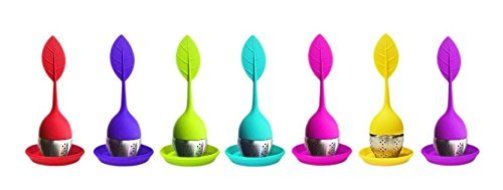 Tongzuo Silicone Loose Leaf Tea Infuser Strainer with Resting Coaster (Red, Blue, Green and Pink Optional) (2,... N4