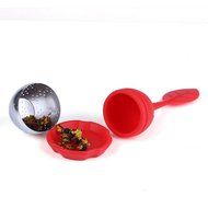 WICOO Silicone &amp; Stainless Leaf Tea Strainer Teaspoon Infuser Ball Spice Filter (red) N4