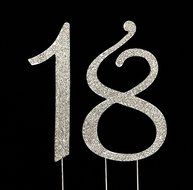 Large 18th Birthday Number Cake Topper with Sparkling Rhinestone Crystals - 4 1/2