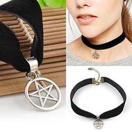 New Vintage Gothic Style Womens Pentagram Pendant Chocker Necklace Charm Jewelry N3