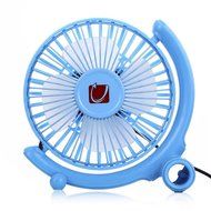 USB Desk Fan Small Personal Fan USB Powered with Two Speed, Metal Design and Quiet, 4&quot; (Blue) N4