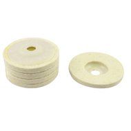 TOOGOO(R) 5 Pcs Off White Wool Felt Polishing Disc Wheel Pad 100mm x 10mm x 16mm