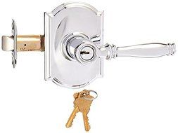 Schlage F51A BIRMINGHAM 625 CAM Camelot Deco Rose Entry Door Lock Bright Chrome by Schlage Lock Company