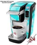 Bokeh Squared Neon Teal - Decal Style Vinyl Skin fits Keurig K10 Mini Plus Coffee Makers (KEURIG NOT INCLUDED)