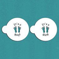 Y&amp;XL&amp;H It's a Boy/Girl Cookie Top, Cupcake Stencil, Stencil for Cake Decorating,Cookie Stencil,
