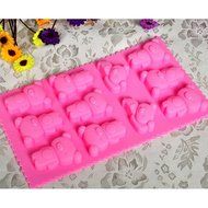 Poproo Bear Shaped Silicone Candy Molds Jello Chocolate Mold Ice Cube Tray - Bear Figure, Head, Paw Print (Set...