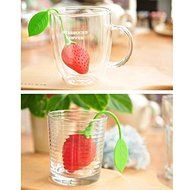 Cute Fashion Strawberry Silicone Herbal Spices Leaf Tea Infuser Strainer