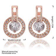 Elegant Women Fashion 18K Rose Gold Filled Swarovski Crystal Engagement Dangle Earrings N3