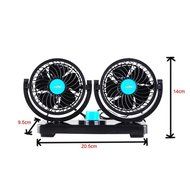 Xcellent Global 12V Car Dual Heads Cooling Fan Rotating Auto Quiet Ventilation with Kids Safe Design AT015 N2