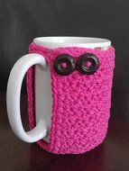 Cotton Coffee Cozy Hot Pink Cozy and Coaster in One