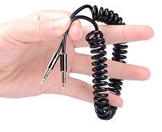 New 3.5mm AUX Male Audio Spring Cable Jack Connector for iPhone Phone Car L7S N3