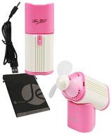 JAVOedge Pink Hands Free USB Portable Compact Fan with Angled Stand for Travels N5