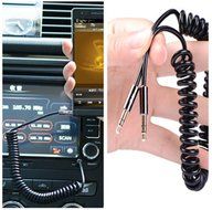New 3.5mm AUX Male Audio Spring Cable Jack Connector for iPhone Phone Car L7S N4