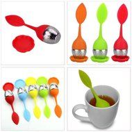 MAXGOODS Fine Silicone &amp; Stainless Leaf Tea Strainer Teaspoon Infuser N3
