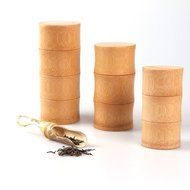XDOBO Natural Handmade Bamboo Joint Tea Tin Container Seal Spice, Coffee, Tea Tins with Lid - Great Design for...