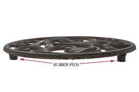 Cast Iron Trivet | Round with Vintage Pattern | Decorative Cast Iron Trivet For Kitchen Or Dining Table | 7.7... N4