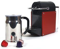 Nespresso Pixie Espresso Maker With Aeroccino Plus Milk Frother, Electric Titan N2