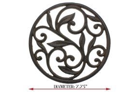 Cast Iron Trivet | Round with Vintage Pattern | Decorative Cast Iron Trivet For Kitchen Or Dining Table | 7.7... N5