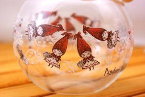 Shinzi Katoh Rg-21291 Pandora Red Hood Jumping Teapot Clear Glass N2