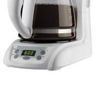 12-Cup Capacity Programmable Coffee Maker, Non-Stick Warming Plate, White