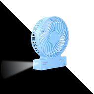 SSYS Mini USB 3 Speeds Rechargeable Portable Fan with Blue LED Night Light ,18650 Lithium-Ion Battery and USB... N5