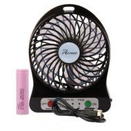 Acmee&reg; 4-inch Mini Hand Held Portable USB Fan Powered by Premium 2600mAh 18650 Lithium Rechargeable Battery, 4... N5