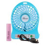 Acmee&reg; 4-inch Mini Hand Held Portable USB Fan Powered by Premium 2600mAh 18650 Lithium Rechargeable Battery, 4... N6