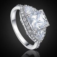 Womens Big Square Heart Zircon Ring 18K Gold Plated Bague Sanwood Jewelry Us 6-8 (7) N3