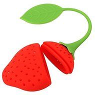 Teanfa Cute Reusable Strawberry Silicone Herbal Spice Tea Leaf Infuser Strainer Filter Bag Tea Ball (Red) N3