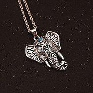 Womens Fashion vintage Silver Elephant pendant chain choker charm Necklace N2