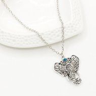 Womens Fashion vintage Silver Elephant pendant chain choker charm Necklace N3