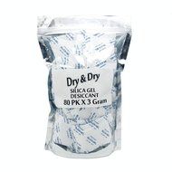 3 Gram Pack of 80 "Dry&amp;Dry" Silica Gel Packets Desiccant Dehumidifiers