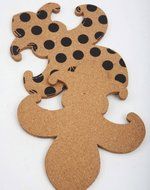 Black Polka Dot Fleur De Lis Cork Surface Savers N2