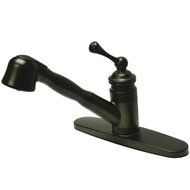 Kingston Brass KB3895BL Vintage 8-Inch Single Handle Pull Out Kitchen Faucet, Oil Rubbed Bronze by Kingston Brass
