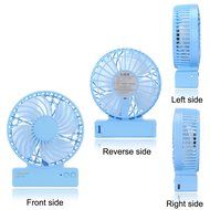 SSYS Mini USB 3 Speeds Rechargeable Portable Fan with Blue LED Night Light ,18650 Lithium-Ion Battery and USB... N8