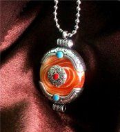 Fashion Jewelry Charm Women Retro Silver Plated Round Turquoise Pendant Necklace N4