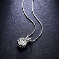 Fashion Womens Charm Jewelry Crystal Silver Plated Pendant Necklace Chain N4