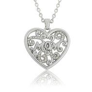 Fashion Mom Love Heart Footprint Crystal Chain Necklace Mother's Day Family Gift N7