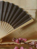 9" Gray / Grey Chinese Folding Silk Hand Fan for Weddings N3